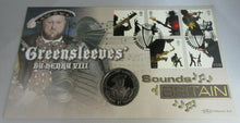 Load image into Gallery viewer, GREENSLEEVES BY HENRY VIII SOUND BRITAIN - BENHAM 2007 1 DOLLAR COIN COVER PNC
