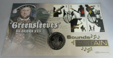 GREENSLEEVES BY HENRY VIII SOUND BRITAIN - BENHAM 2007 1 DOLLAR COIN COVER PNC
