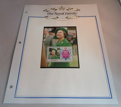 1986 QUEEN ELIZABETH II 60TH BIRTHDAY ST VINCENT MINISHEET STAMP & ALBUM SHEET