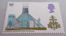 Load image into Gallery viewer, 1969 CATHEDRALS 5d 6 STAMPS MNH WITH CLEAR FRONTED STAMP HOLDER
