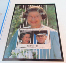 Load image into Gallery viewer, 1991 65TH BIRTHDAY QUEEN ELIZABETH II NEVIS STAMPS MNH &amp; ALBUM SHEET
