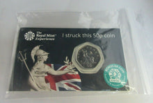 Load image into Gallery viewer, 2019 I STRUCK THIS COIN THE ROYAL MINT EXPERIENCE BU 50P IN ROYAL MINT PACK/BAG
