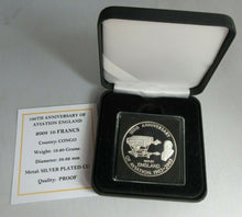 Load image into Gallery viewer, 2008 100th ANNIVERSARY OF AVIATION ENGLAND PROOF 10 FRANCS COIN COA &amp; BOX
