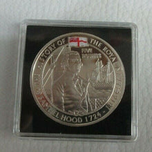 Load image into Gallery viewer, 2004 HISTORY OF THE ROYAL NAVY SAMUEL HOOD SILVER PROOF £5 COIN ROYAL MINT A1
