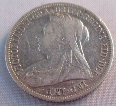 1901 QUEEN VICTORIA VEILED HEAD SILVER EF SHILLING IN PROTECTIVE CLEAR FLIP
