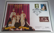 Load image into Gallery viewer, 1937-1997 KING GEORGE VI CORONATION DIAMOND JUBILEE BUNC 3 PENCE COIN COVER PNC
