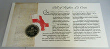 Load image into Gallery viewer, TERCENTENARY OF THE BILL OF RIGHTS MINT BUNC £2 COIN COVER PNC, STAMPS, INFO
