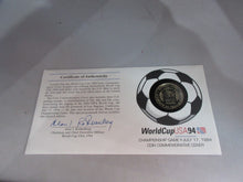 Load image into Gallery viewer, 1994 WORLD CUP USA HALF DOLLAR COIN COVER PNC, STAMPS, POSTMARK, COA &amp; FOLDER
