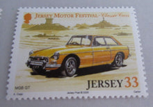 Load image into Gallery viewer, QUEEN ELIZABETH II JERSEY MOTOR FESTIVAL CLASSIC CARS STAMPS MNH IN STAMP HOLDER
