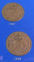 Load image into Gallery viewer, 1947-1951 QUEEN ELIZABETH II FLORINS BUNC 5 COIN SET IN ROYAL MINT BLUE BOOK
