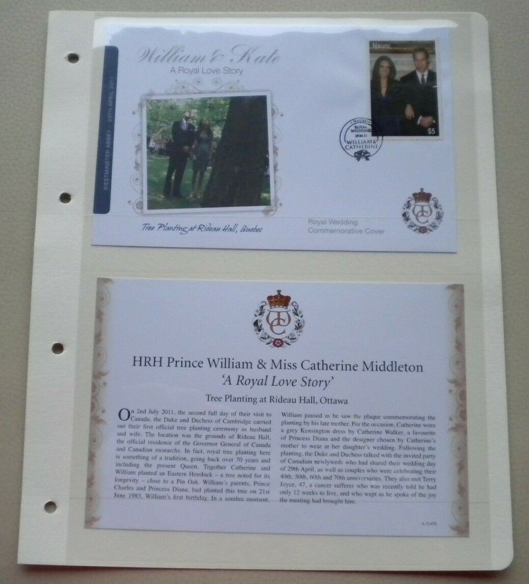 2011 WILLIAM & KATE - A ROYAL LOVE STORY - TREE PLANTING - COMMEMORATIVE COVER