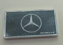 Load image into Gallery viewer, 1970 MERCEDES BENZ 15mm X 10mm 1.60gram SILVER INGOT WITH INFORMATION SLIP
