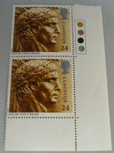 Load image into Gallery viewer, 1993 ROMAN BRITAIN EMPEROR CLAUDIUS FROM GOLD COIN 24p BLOCK OF 2 STAMPS MNH
