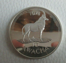 Load image into Gallery viewer, MALAWI CONSERVATION 1978 ROYAL MINT SILVER PROOF 5 &amp; 10 KWATCHA
