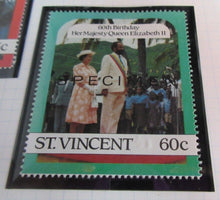 Load image into Gallery viewer, 1986 QUEEN ELIZABETH II 60TH BIRTHDAY ST VINCENT STAMPS &amp; ALBUM SHEET
