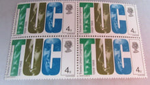 Load image into Gallery viewer, 1968 BRITISH TUC 4d 12 STAMPS MNH WITH CLEAR FRONTED STAMP HOLDER
