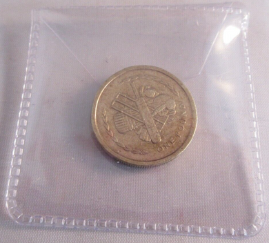 1998 ISLE OF MAN £1 ONE POUND COIN IN CLEAR PROTECTIVE FLIP