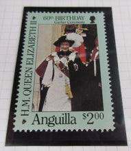 Load image into Gallery viewer, 1986 QUEEN ELIZABETH II 60TH BIRTHDAY ANGUILLA STAMPS &amp; ALBUM SHEET
