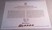 Load image into Gallery viewer, 1953-2013 THE ROYAL CORONATIONS 1838-1953 LIMITED EDITION COLLECTOR CARD &amp; COA
