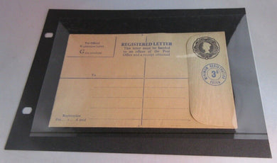 QEII REGISTERED LETTER 1/9 UNUSED WITH EXTRA 3d STAMP IN CLEAR FRONTED HOLDER