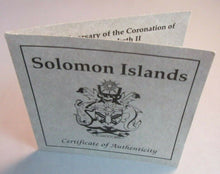 Load image into Gallery viewer, 1992 CORONATION ANNIVERSARY SILVER PROOF SOLOMON ISLANDS 10 DOLLAR COIN BOX &amp;COA
