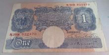 Load image into Gallery viewer, 1940 £1 ONE POUND BANK NOTE MARCH 1940 PEPPIATT BLUE VF-EF N39H 932470
