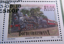 Load image into Gallery viewer, 1993 TRAINS II BORHUTHATSWANA MINI SHEET 4 STAMPS MNH
