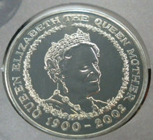 Load image into Gallery viewer, 1900-2002 HM QUEEN ELIZABETH THE QUEEN MOTHER A LIFE REMEMBERED BUNC £5 COIN PNC
