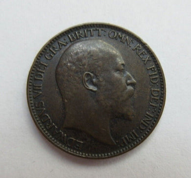 1904 EDWARD VII DARKENED BRONZE FARTHING UNC SPINK REF 3992 CC1