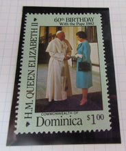 Load image into Gallery viewer, 1986 QUEEN ELIZABETH II 60TH BIRTHDAY DOMINICA STAMPS &amp; ALBUM SHEET
