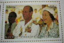 Load image into Gallery viewer, 1947-1997 THE GOLDEN WEDDING ANNIVERSARY QEII PP LIBERIA 6 MNH STAMPS/INFO SHEET
