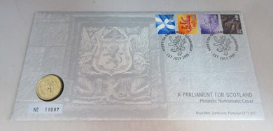 1999 A PARLIAMENT FOR SCOTLAND PNC £1 COIN COVER PNC STAMPS & POSTMARKS