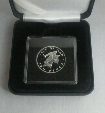 Isle of Man 1977 925 Sterling Silver Proof 10p Ten Pence In Quad Box