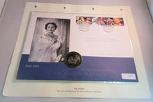 Load image into Gallery viewer, 1900-2002 HER MAJESTY QUEEN MOTHER ISLE OF MAN PROOF 2002 CROWN COIN COVER PNC
