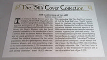 Load image into Gallery viewer, 1998 50th ANNIVERSARY OF NHS SILK FIRST DAY COVER INFORMATION CARD ALBUM SHEET
