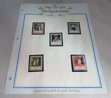 Load image into Gallery viewer, 1986 QUEEN ELIZABETH II 60TH BIRTHDAY MAURITIUS STAMPS &amp; ALBUM SHEET
