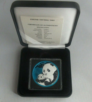 2019 Chinese Silver Panda 30g .999 Silver Coin 10 yuan - Space Blue Edition