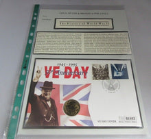 Load image into Gallery viewer, 1945-1995 50TH ANNIVERSARY VE DAY BUNC £2 COIN COVER PNC WITH STAMPS &amp; POSTMARK
