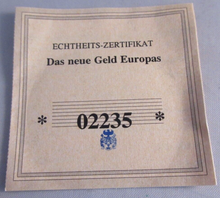 Load image into Gallery viewer, 2002 THE NEW MONEY OF EUROPE SILVER PLATED 40MM MEDALLION INSET EURO CAP &amp; COA
