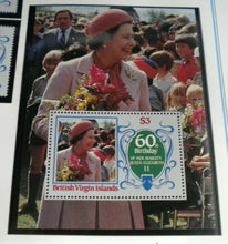 Load image into Gallery viewer, QUEEN ELIZABETH II THE 60TH BIRTHDAY OF HER MAJESTY BRITISH VIRGIN IS STAMPS MNH
