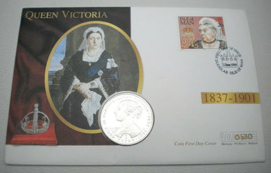 1993 QUEEN VICTORIA 1837-1901 BUNC GIBRALTAR 1 CROWN FIRST DAY COIN COVER, PNC