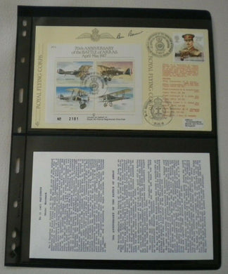 1987 70th ANNIV OF THE BATTLE OF ARRAS S/L G.H.BENNIONS SIGNED FLOWN STAMP COVER