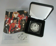 Load image into Gallery viewer, QEII DIAMOND WEDDING ANNIVERSARY 2007 ST HELENA SILVER PROOF £5 CROWN WITH COA
