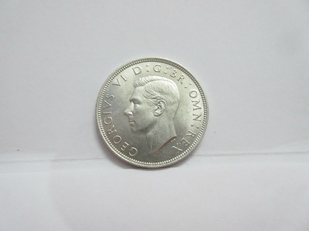 1943 GEORGE VI SILVER HALF CROWN SPINK REF 4080 UNC QUAD CAP BOXED WITH COA A2