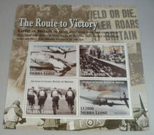 Load image into Gallery viewer, THE ROUTE TO VICTORY BATTLE OF BRITAIN STAMPS MNH &amp; INFORMATION CARD
