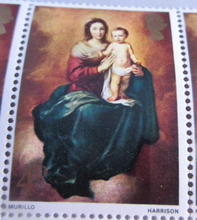 Load image into Gallery viewer, 1967 MURILLO HARRISON MADONNA &amp; CHILD 4d 12 X STAMPS MNH &amp; STAMP HOLDER
