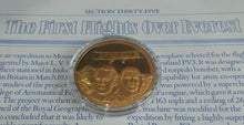 Load image into Gallery viewer, History of Man in Flight 1973 Gold Plated Bronze Scarce Medals + Info Sheet
