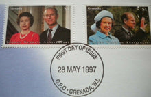 Load image into Gallery viewer, 1947-1997 WEDDING DAY &amp; GOLDEN WEDDING QEII &amp; PRINCE PHILIP DOUBLE STAMP COVER
