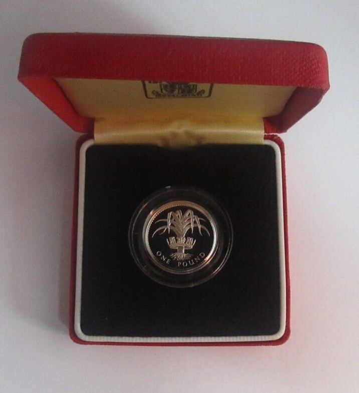 1985 Welsh Leak Silver Proof Piedfort UK Royal Mint £1 Coin Box + COA