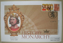 Load image into Gallery viewer, 2008 HISTORY OF THE MONARCHY EDWARD I 1272-1307 COMMEMORATIVE STAMP COVER
